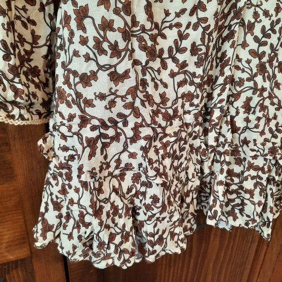 Tularosa Revolve Alicia Mini Dress Priya Camel Floral long sleeve dress size XS - Picture 9 of 16